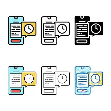 Digital document ephemeral clean color icon vector Illustrazione stock