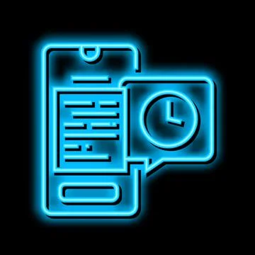 Digital document ephemeral neon glow icon illustration Stock Illustration