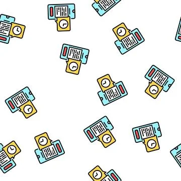 Digital document ephemeral vector seamless pattern Stock Illustration