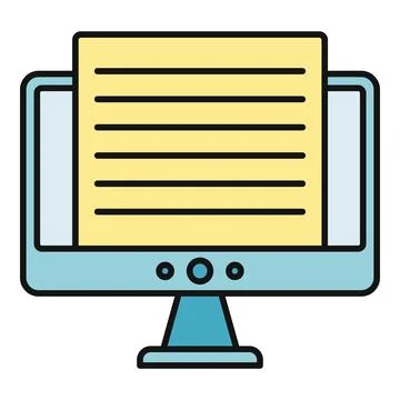 Digital document file concept on computer monitor Ilustración de archivo