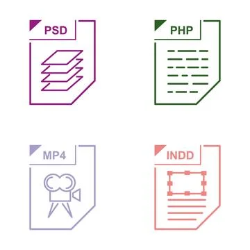 Digital document file extensions and formats icons 스톡 일러스트