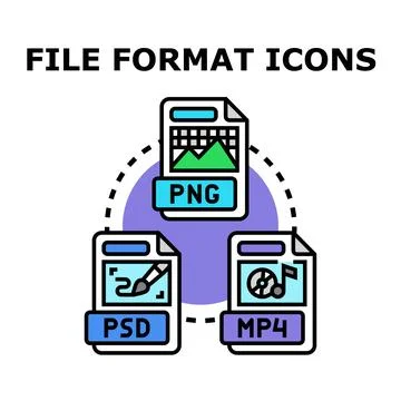 Digital document file format types concept Stock Illustration