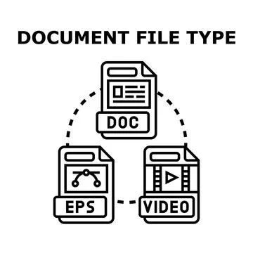 Digital document file types displaying data formats Stock Illustration