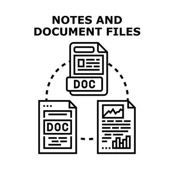 Digital document files exchanging and organizing concept Stockillustratie