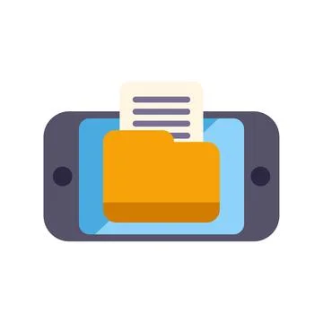 Digital document folder management on mobile device Stockillustratie