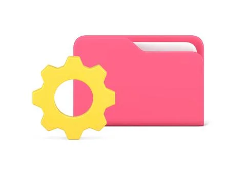 Digital document folder storage cloud backup reserve copy optimization 3d ico Stockillustratie