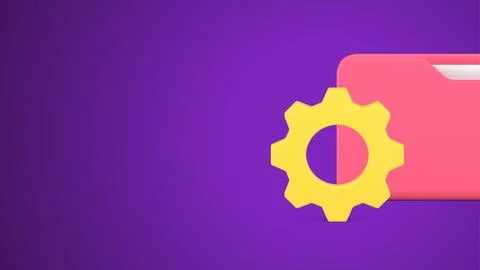 Digital document folder storage cloud backup reserve copy optimization 3d ico Stock Illustration