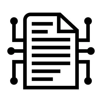 Digital document icon with circuit board lines Stock Illustration