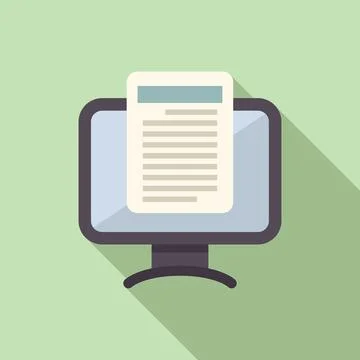 Digital document icon on computer screen Stock Illustration