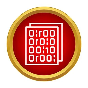 Digital document icon displaying binary data Ilustración de archivo
