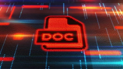 Digital document icon emerging from a stream of computer code Stock Footage 313855706