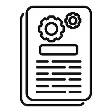 Digital document icon outline vector. Data paper Stock Illustration
