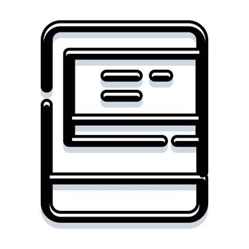 Digital document icon presenting a simple outline interface 스톡 일러스트
