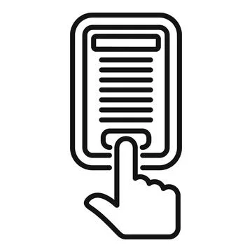 Digital document icon with touch gesture Stock Illustration