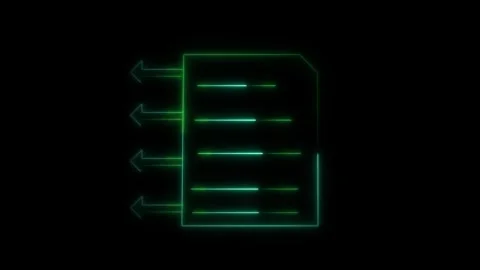 Digital document with incoming data arrows. Digital document for file archi.. Stock Footage 338348099