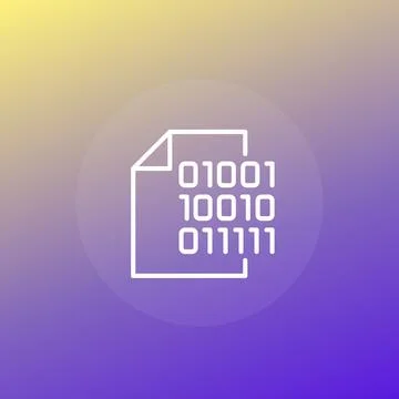 Digital document line icon, vector 库存插图