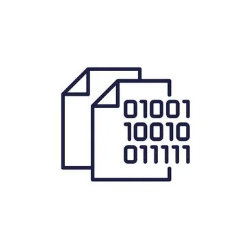 Digital document line icon on white Illustrazione stock
