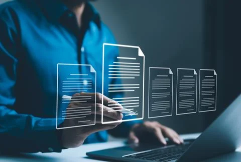 Digital Document Management and Paperless Workflow, Stock Photos
