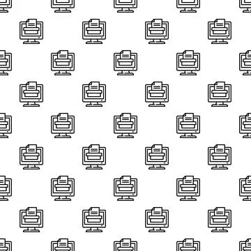Digital document management on computer screen vector pattern 库存插图