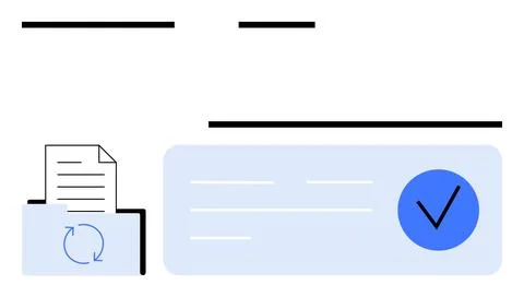 Digital Document Management with Data Synchronization and Verification Stock Illustration