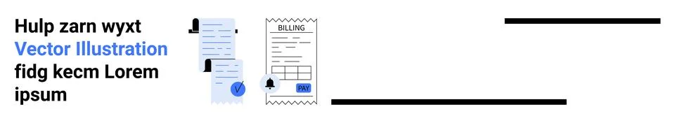 Digital Document Management with Invoice and Contact List Vector Elements Illustrazione stock