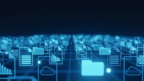 Digital Document Management Network Background Stock Footage 310742352