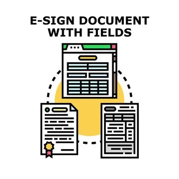 Digital document management process with e signature fields Stock-Illustration