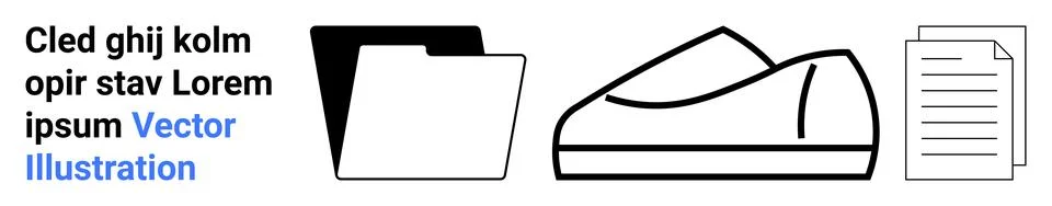 Digital Document Management, Secure Data Storage, and Accessible Information Stock Illustration