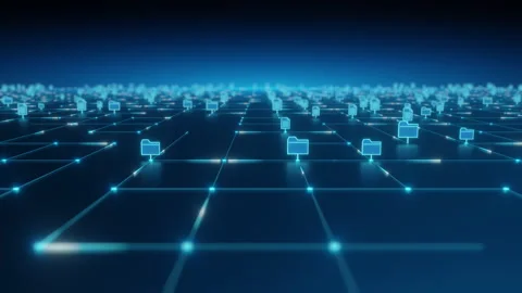 Digital Document Network Representing Data And File Connectivity Video stock 346032385