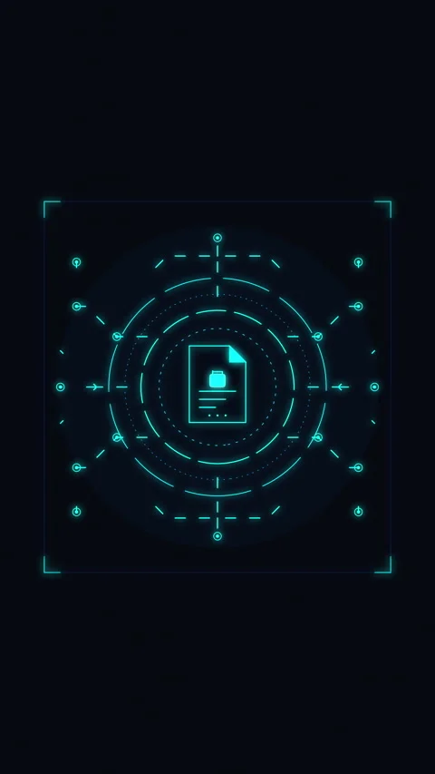 Digital document scanning interface, hud data scanning, system animation, c.. Stock Footage 348328797