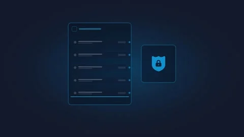 Digital document security and automated verification process. 4K Stock Footage 342114746