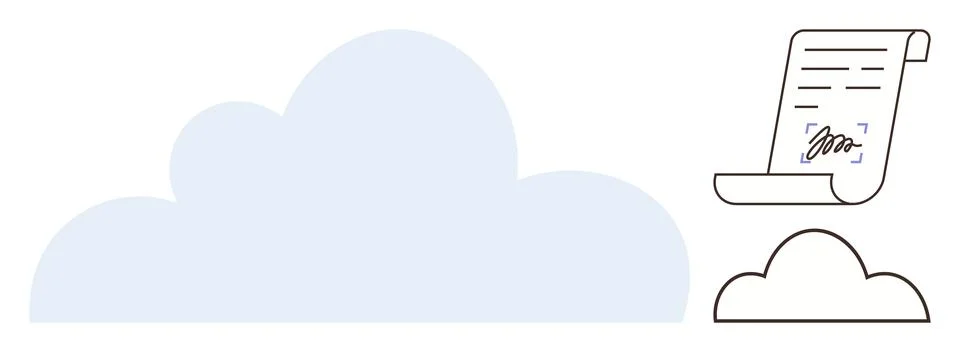 Digital Document Signing and Storage in the Cloud Illustrazione stock