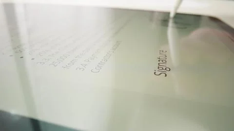 Digital Document Signing Process with Electronic Signature on Tablet Stock Photos
