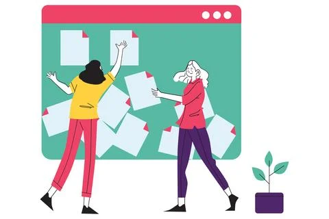 Digital Document Sorting and Organization Illustration Stock Illustration