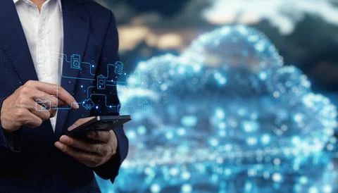 Digital Document Storage System Access Concept 写真素材