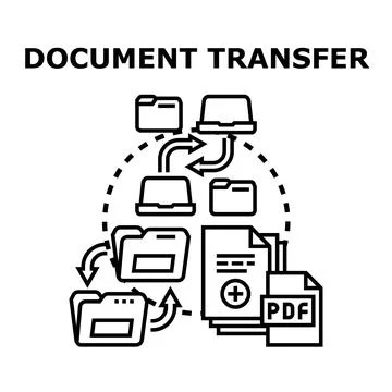 Digital document transfer concept system workflow Stock Illustration