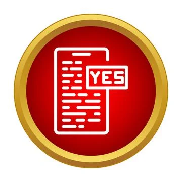 Digital document with yes button for approval Stock Illustration