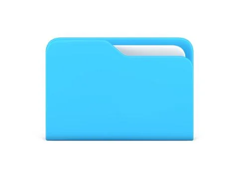Digital documents folder blue 3d icon vector illustration. Simple logotype el Stockillustratie