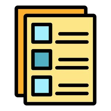Digital documents icon color outline vector 스톡 일러스트