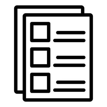 Digital documents icon, outline style Illustrazione stock