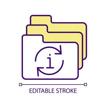 Digital documents update process RGB color icon Stock Illustration