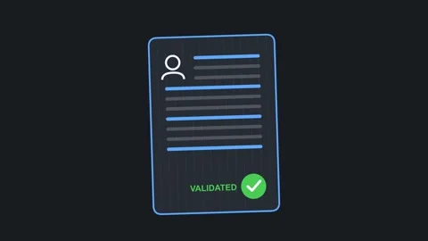 Digital documents validated concept representing secure electronic Stock Footage 345938493