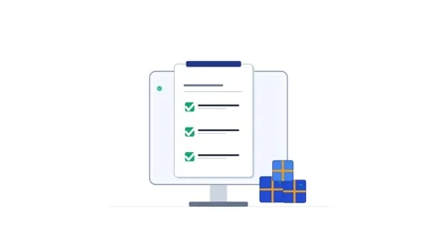 Digital documents validated on a modern interface showing successful electron Stock Footage 345938437