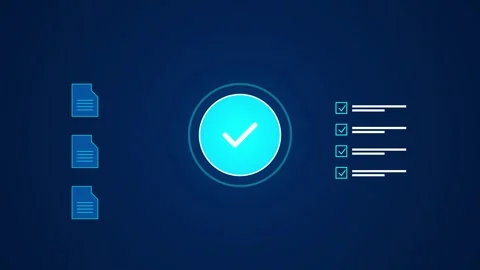Digital documents validated through secure electronic verification process Stock Footage 345938500
