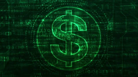 Digital dollar animation Stock Footage 49975751