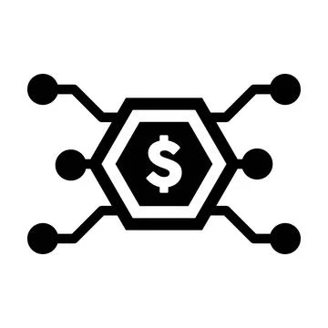 Digital dollar coin icon vector currency symbol for digital transactions Stock Illustration