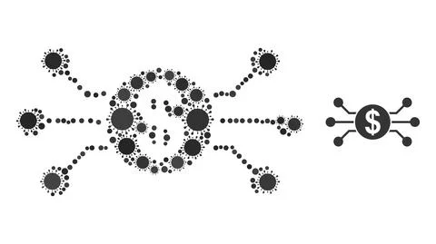 Digital Dollar Icon - Coronavirus Composition Stock Illustration