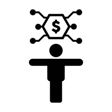 Digital dollar icon vector currency symbol with male person for currency Stock Illustration