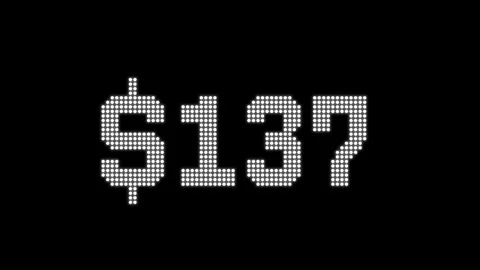 Digital dollar sign animation with pixelated style on black background for .. Stock Footage 326665047