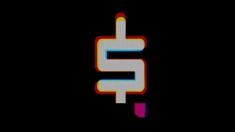 Digital dollar sign glitch interference seamless loop - new dynamic financial 動画素材 81160021